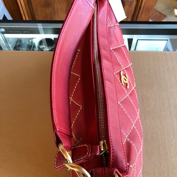 Chanel Red Wild Stitch Satchel - Picture 14 of 14